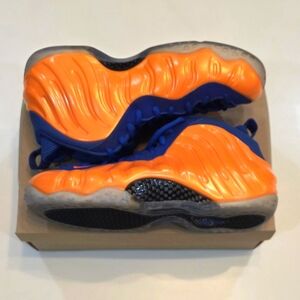 NIKE|Air Foamposite One Knicks|Orange/Blue|Size 12|Tried On Wear|Replacement Box
